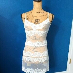 Frederick's of Hollywood Beige Lace Apparel